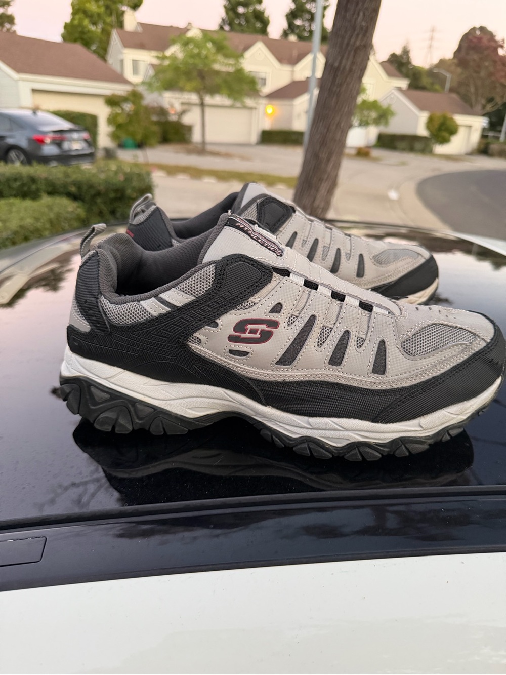 Skechers Men’s Gray, Black & Pink Athletic Trail Shoes